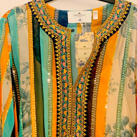 SABYASACHI x H&M. Long, straight-cut kaftan - Picture 8 of 9